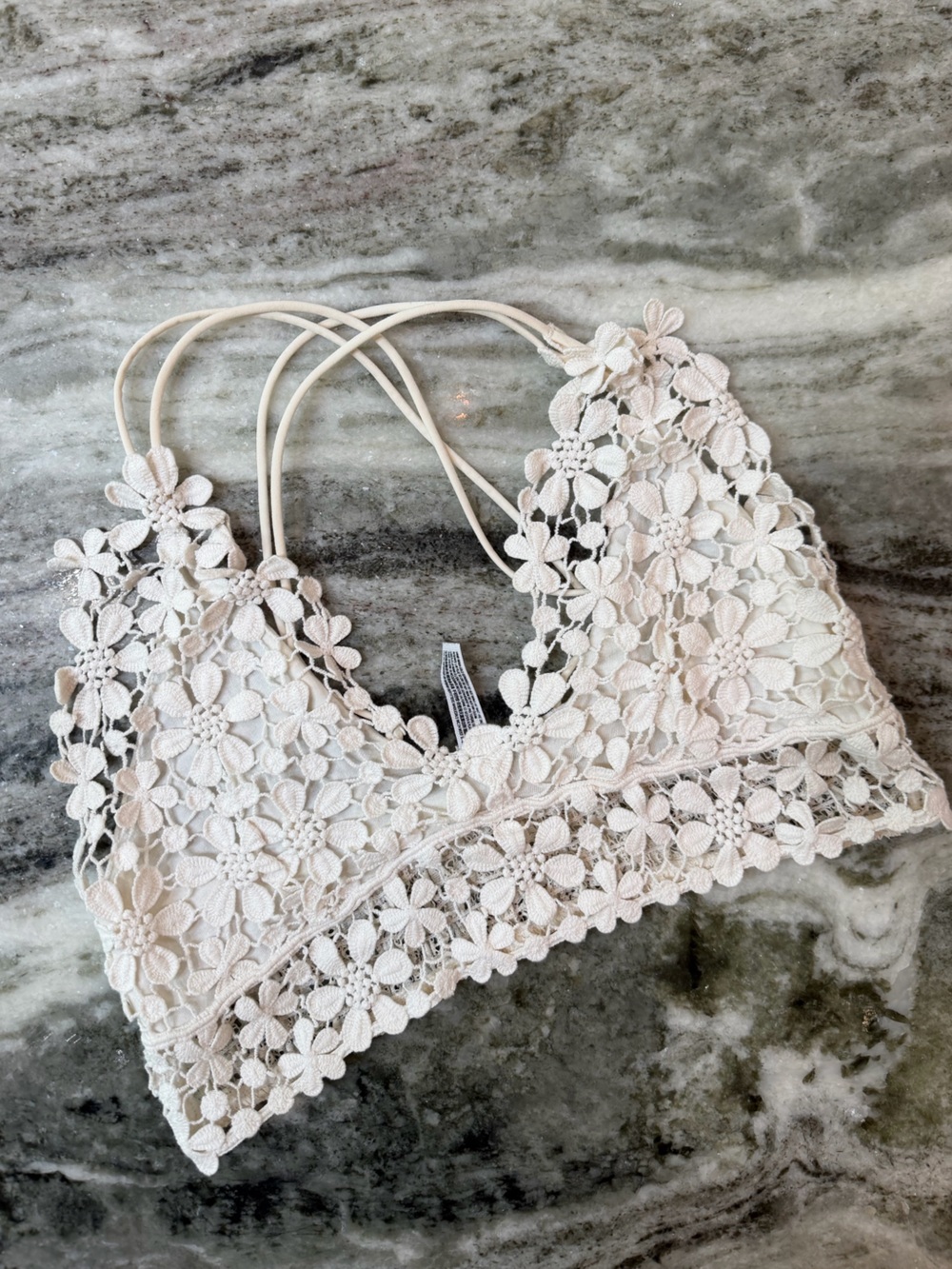 Free People Crochet Daisy Bralette in Cream